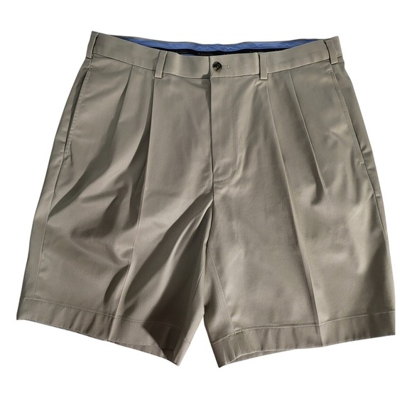 Brook's Brothers Mens Pleated Khaki Shorts Casual Summer Chino Golf Walking - Picture 1 of 10